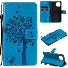 Load image into Gallery viewer, Tree &amp; Cat Pattern Pressed Printing Horizontal Flip PU Leather Case with Holder &amp; Card Slots &amp; Wallet &amp; Lanyard, For Xiaomi Mi 11 Lite 5G, For Xiaomi Mi 11 Pro