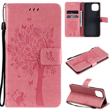 Load image into Gallery viewer, Tree &amp; Cat Pattern Pressed Printing Horizontal Flip PU Leather Case with Holder &amp; Card Slots &amp; Wallet &amp; Lanyard, For Xiaomi Mi 11 Lite 5G, For Xiaomi Mi 11 Pro