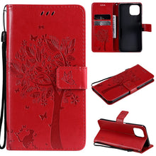 Load image into Gallery viewer, Tree &amp; Cat Pattern Pressed Printing Horizontal Flip PU Leather Case with Holder &amp; Card Slots &amp; Wallet &amp; Lanyard, For Xiaomi Mi 11 Lite 5G, For Xiaomi Mi 11 Pro