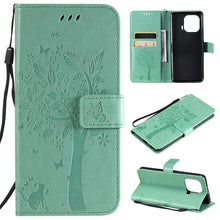 Load image into Gallery viewer, Tree &amp; Cat Pattern Pressed Printing Horizontal Flip PU Leather Case with Holder &amp; Card Slots &amp; Wallet &amp; Lanyard, For Xiaomi Mi 11 Lite 5G, For Xiaomi Mi 11 Pro