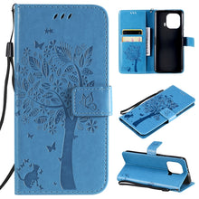 Load image into Gallery viewer, Tree &amp; Cat Pattern Pressed Printing Horizontal Flip PU Leather Case with Holder &amp; Card Slots &amp; Wallet &amp; Lanyard, For Xiaomi Mi 11 Lite 5G, For Xiaomi Mi 11 Pro