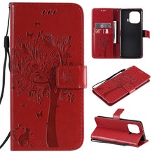 Load image into Gallery viewer, Tree &amp; Cat Pattern Pressed Printing Horizontal Flip PU Leather Case with Holder &amp; Card Slots &amp; Wallet &amp; Lanyard, For Xiaomi Mi 11 Lite 5G, For Xiaomi Mi 11 Pro