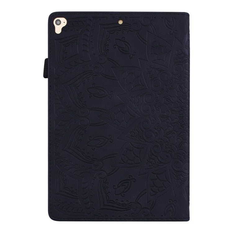 Calf Pattern Double Folding Design Embossed Leather Case with Holder & Card Slots & Pen Slot & Elastic Band