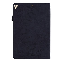Load image into Gallery viewer, Calf Pattern Double Folding Design Embossed Leather Case with Holder &amp; Card Slots &amp; Pen Slot &amp; Elastic Band