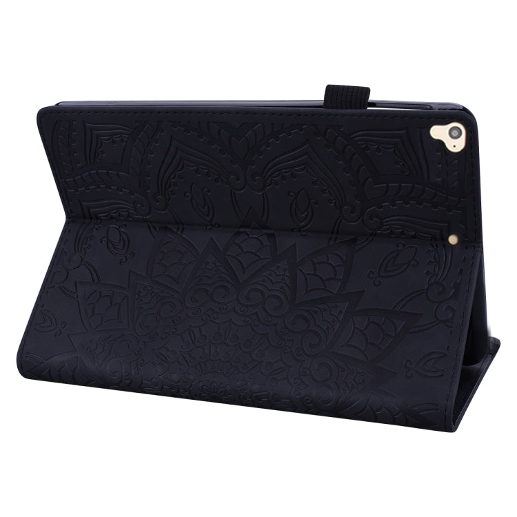 Calf Pattern Double Folding Design Embossed Leather Case with Holder & Card Slots & Pen Slot & Elastic Band