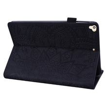 Load image into Gallery viewer, Calf Pattern Double Folding Design Embossed Leather Case with Holder &amp; Card Slots &amp; Pen Slot &amp; Elastic Band