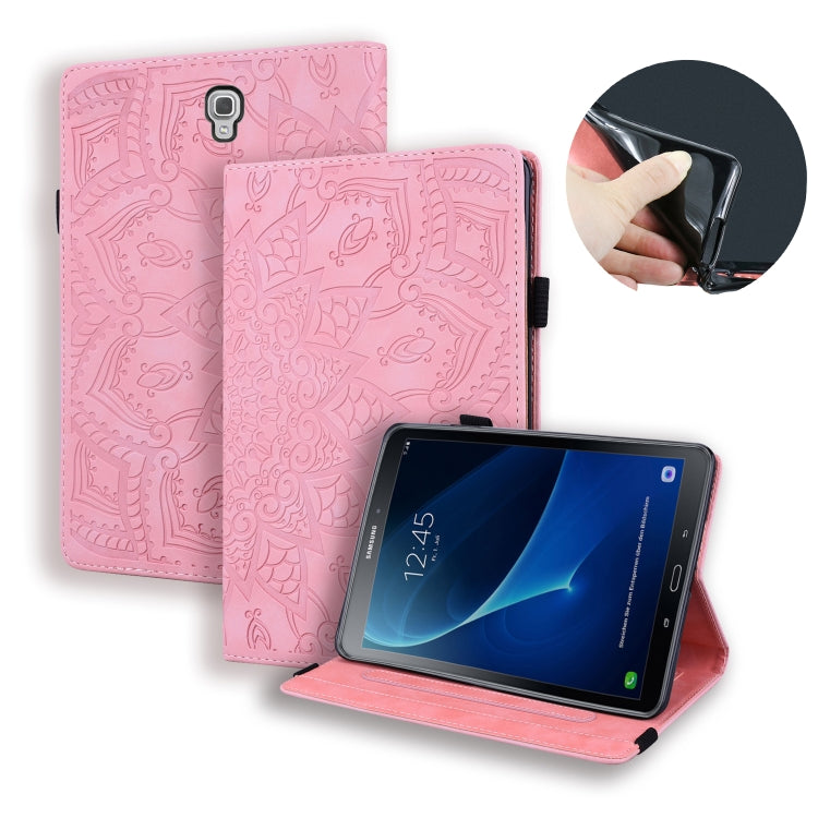 Calf Pattern Double Folding Design Embossed Leather Case with Holder & Card Slots & Pen Slot & Elastic Band