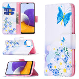 Colored Drawing Pattern Horizontal Flip Leather Case with Holder & Card Slots & Wallet, For Samsung Galaxy A22 5G