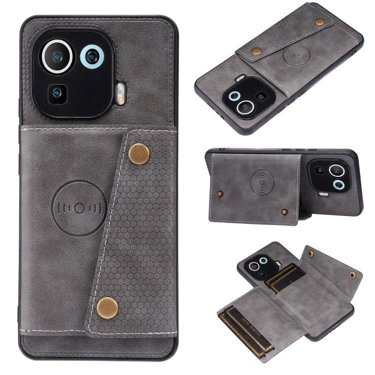 Double Buckle PU + TPU Shockproof Magnetic Protective Case with Card Slot & Holder, For Xiaomi Redmi Note 10 Pro Max, For Xiaomi Mi 11 Ultra, For Xiaomi Mi 11 Pro, For Xiaomi Mi 11 Lite