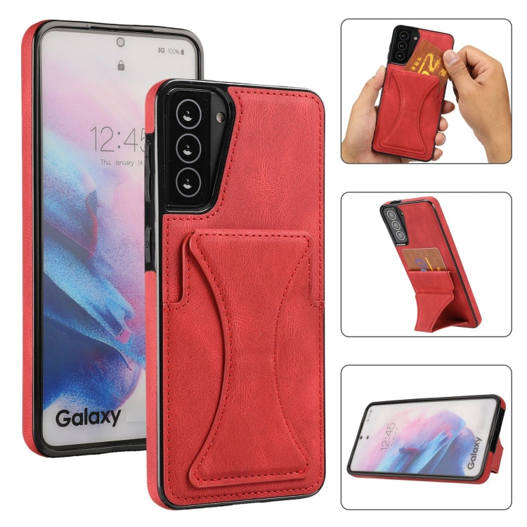 Ultra-thin Shockproof Protective Case with Holder, For Samsung Galaxy S20 Ultra, For Samsung Galaxy S21 5G, For Samsung Galaxy S21+ 5G