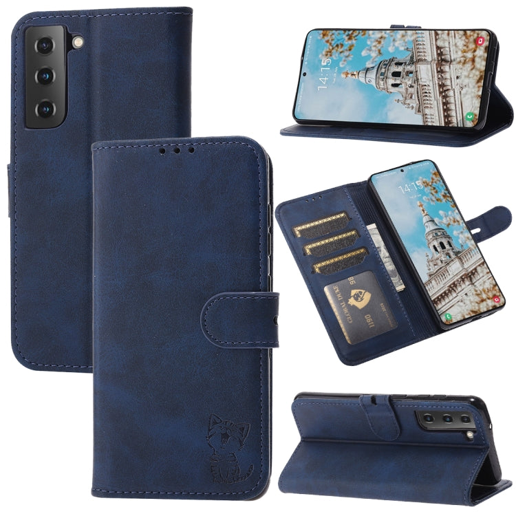 Embossed Happy Cat Pattern Horizontal Flip Leather Case with Holder & Card Slots & Wallet, For Samsung Galaxy S21 FE, For Samsung Galaxy A12, For Samsung Galaxy A22 4G, For Samsung Galaxy A22 5G EU Version, For Samsung Galaxy A32 4G                    ...