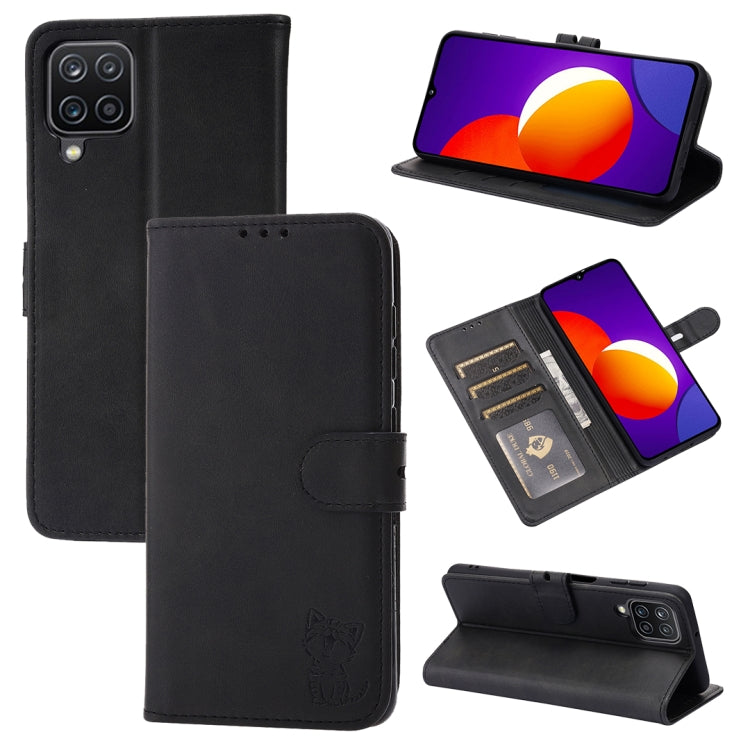 Embossed Happy Cat Pattern Horizontal Flip Leather Case with Holder & Card Slots & Wallet, For Samsung Galaxy S21 FE, For Samsung Galaxy A12, For Samsung Galaxy A22 4G, For Samsung Galaxy A22 5G EU Version, For Samsung Galaxy A32 4G                    ...