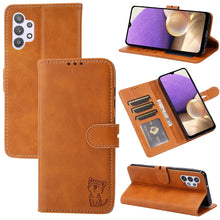 Load image into Gallery viewer, Embossed Happy Cat Pattern Horizontal Flip Leather Case with Holder &amp; Card Slots &amp; Wallet, For Samsung Galaxy S21 FE, For Samsung Galaxy A12, For Samsung Galaxy A22 4G, For Samsung Galaxy A22 5G EU Version, For Samsung Galaxy A32 4G                    ...