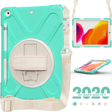 Load image into Gallery viewer, Pure Color Silicone + PC Protective Case with Holder &amp; Shoulder Strap, For iPad 10.2 2021 / 2020 / 2019, For Samsung Galaxy Tab A7 (2020) T500