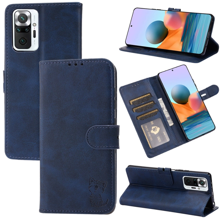 Embossed Happy Cat Pattern Horizontal Flip Leather Case with Holder & Card Slots & Wallet, For Xiaomi Redmi Note 10 4G, For Xiaomi Redmi Note 10 5G, For Xiaomi Redmi Note 10 Pro