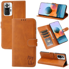 Load image into Gallery viewer, Embossed Happy Cat Pattern Horizontal Flip Leather Case with Holder &amp; Card Slots &amp; Wallet, For Xiaomi Redmi Note 10 4G, For Xiaomi Redmi Note 10 5G, For Xiaomi Redmi Note 10 Pro