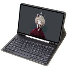 Load image into Gallery viewer, YA11B 2021 Detachable Lambskin Texture Round Keycap Bluetooth Keyboard Leather Case with Pen Slot &amp; Stand, For iPad Pro 11 2021 / Air4 / Air5 / Pro 11