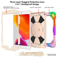 Load image into Gallery viewer, Contrast Color Robot Shockproof Silicon + PC Protective Case with Holder &amp; Shoulder Strap, For iPad 10.2 2021 / 2020 / 2019