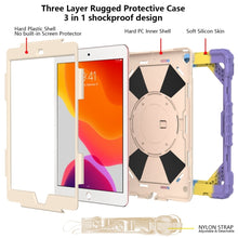 Load image into Gallery viewer, Contrast Color Robot Shockproof Silicon + PC Protective Case with Holder &amp; Shoulder Strap, For iPad 10.2 2021 / 2020 / 2019