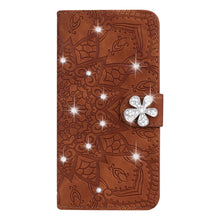 Load image into Gallery viewer, Calf Pattern Diamond Mandala Double Folding Design Embossed Leather Case with Wallet &amp; Holder &amp; Card Slots, For iPhone 7 Plus / 8 Plus