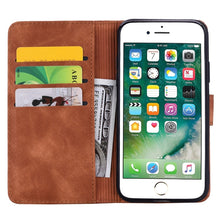 Load image into Gallery viewer, Calf Pattern Diamond Mandala Double Folding Design Embossed Leather Case with Wallet &amp; Holder &amp; Card Slots, For iPhone 7 Plus / 8 Plus