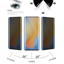 Load image into Gallery viewer, For OnePlus 9 Pro No Fingerprint Unlock 0.3mm 9H Surface Hardness 3D Curved Surface Privacy Glass Film