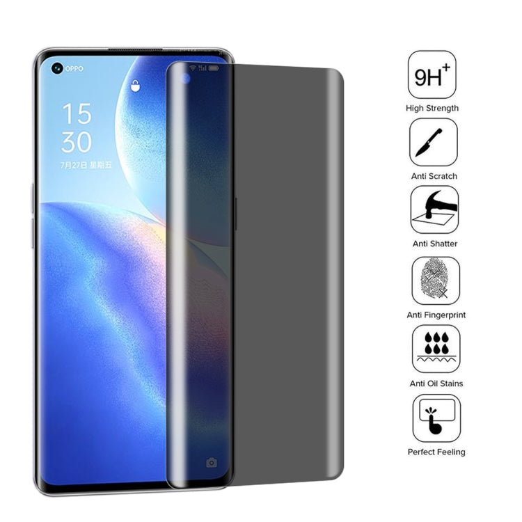 For OnePlus 9 Pro No Fingerprint Unlock 0.3mm 9H Surface Hardness 3D Curved Surface Privacy Glass Film