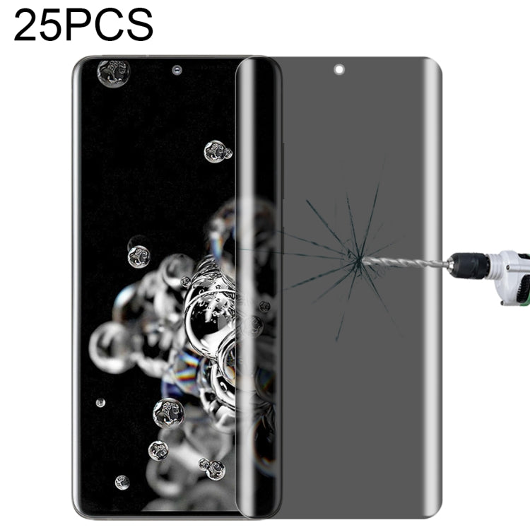 For OnePlus 9 Pro No Fingerprint Unlock 25pcs 0.3mm 9H Surface Hardness 3D Curved Surface Privacy Glass Film