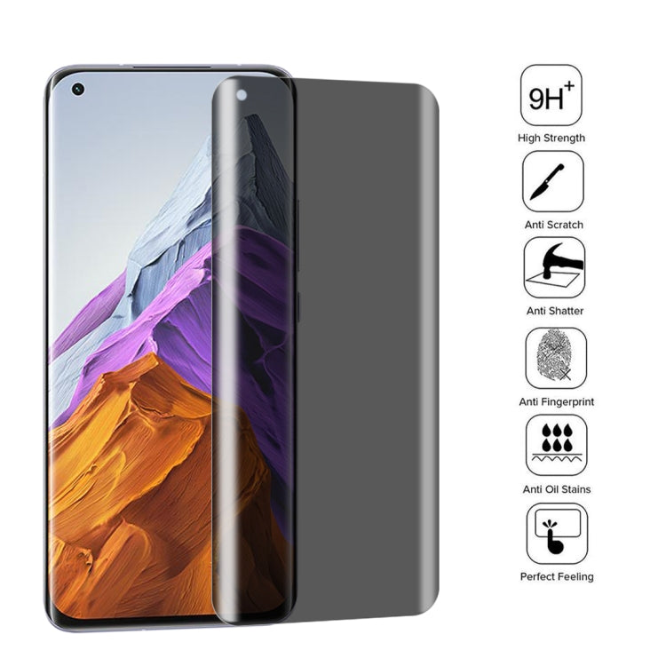 For OnePlus 9 Pro No Fingerprint Unlock 25pcs 0.3mm 9H Surface Hardness 3D Curved Surface Privacy Glass Film