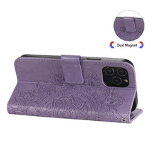 Load image into Gallery viewer, 7-petal Flowers Embossing Pattern Horizontal Flip PU Leather Case with Holder &amp; Card Slots &amp; Wallet &amp; Photo Frame, For iPhone 11, For iPhone 11 Pro, For iPhone 11 Pro Max, For iPhone 12 mini, For iPhone 12 / 12 Pro, For iPhone 12 Pro Max