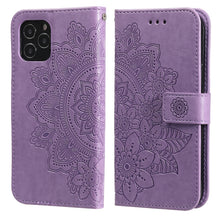 Load image into Gallery viewer, 7-petal Flowers Embossing Pattern Horizontal Flip PU Leather Case with Holder &amp; Card Slots &amp; Wallet &amp; Photo Frame, For iPhone 11, For iPhone 11 Pro, For iPhone 11 Pro Max, For iPhone 12 mini, For iPhone 12 / 12 Pro, For iPhone 12 Pro Max