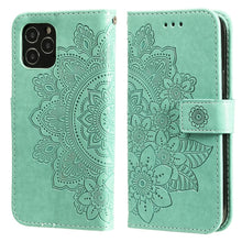 Load image into Gallery viewer, 7-petal Flowers Embossing Pattern Horizontal Flip PU Leather Case with Holder &amp; Card Slots &amp; Wallet &amp; Photo Frame, For iPhone 11, For iPhone 11 Pro, For iPhone 11 Pro Max, For iPhone 12 mini, For iPhone 12 / 12 Pro, For iPhone 12 Pro Max