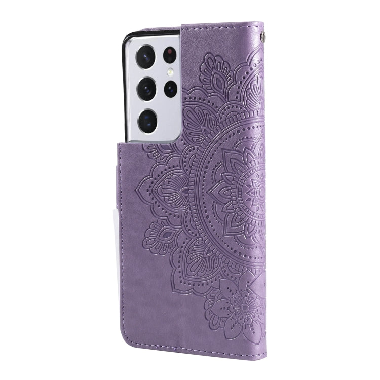 7-petal Flowers Embossing Pattern Horizontal Flip PU Leather Case with Holder & Card Slots & Wallet & Photo Frame, For Samsung Galaxy S21 Ultra 5G, For Samsung Galaxy S21 5G, For Samsung Galaxy S21 FE, For Samsung Galaxy S21+ 5G, For Samsung Galaxy A02...