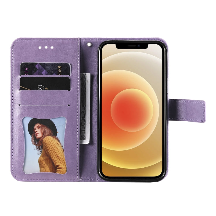 7-petal Flowers Embossing Pattern Horizontal Flip PU Leather Case with Holder & Card Slots & Wallet & Photo Frame, For Samsung Galaxy S21 Ultra 5G, For Samsung Galaxy S21 5G, For Samsung Galaxy S21 FE, For Samsung Galaxy S21+ 5G, For Samsung Galaxy A02...