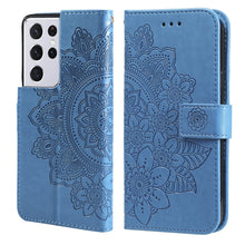 Load image into Gallery viewer, 7-petal Flowers Embossing Pattern Horizontal Flip PU Leather Case with Holder &amp; Card Slots &amp; Wallet &amp; Photo Frame, For Samsung Galaxy S21 Ultra 5G, For Samsung Galaxy S21 5G, For Samsung Galaxy S21 FE, For Samsung Galaxy S21+ 5G, For Samsung Galaxy A02...