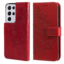Load image into Gallery viewer, 7-petal Flowers Embossing Pattern Horizontal Flip PU Leather Case with Holder &amp; Card Slots &amp; Wallet &amp; Photo Frame, For Samsung Galaxy S21 Ultra 5G, For Samsung Galaxy S21 5G, For Samsung Galaxy S21 FE, For Samsung Galaxy S21+ 5G, For Samsung Galaxy A02...
