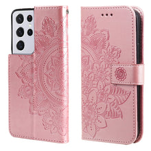 Load image into Gallery viewer, 7-petal Flowers Embossing Pattern Horizontal Flip PU Leather Case with Holder &amp; Card Slots &amp; Wallet &amp; Photo Frame, For Samsung Galaxy S21 Ultra 5G, For Samsung Galaxy S21 5G, For Samsung Galaxy S21 FE, For Samsung Galaxy S21+ 5G, For Samsung Galaxy A02...