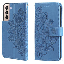 Load image into Gallery viewer, 7-petal Flowers Embossing Pattern Horizontal Flip PU Leather Case with Holder &amp; Card Slots &amp; Wallet &amp; Photo Frame, For Samsung Galaxy S21 Ultra 5G, For Samsung Galaxy S21 5G, For Samsung Galaxy S21 FE, For Samsung Galaxy S21+ 5G, For Samsung Galaxy A02...