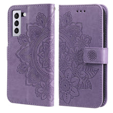 Load image into Gallery viewer, 7-petal Flowers Embossing Pattern Horizontal Flip PU Leather Case with Holder &amp; Card Slots &amp; Wallet &amp; Photo Frame, For Samsung Galaxy S21 Ultra 5G, For Samsung Galaxy S21 5G, For Samsung Galaxy S21 FE, For Samsung Galaxy S21+ 5G, For Samsung Galaxy A02...
