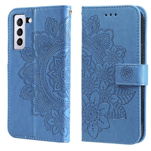 Load image into Gallery viewer, 7-petal Flowers Embossing Pattern Horizontal Flip PU Leather Case with Holder &amp; Card Slots &amp; Wallet &amp; Photo Frame, For Samsung Galaxy S21 Ultra 5G, For Samsung Galaxy S21 5G, For Samsung Galaxy S21 FE, For Samsung Galaxy S21+ 5G, For Samsung Galaxy A02...