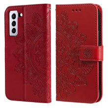 Load image into Gallery viewer, 7-petal Flowers Embossing Pattern Horizontal Flip PU Leather Case with Holder &amp; Card Slots &amp; Wallet &amp; Photo Frame, For Samsung Galaxy S21 Ultra 5G, For Samsung Galaxy S21 5G, For Samsung Galaxy S21 FE, For Samsung Galaxy S21+ 5G, For Samsung Galaxy A02...