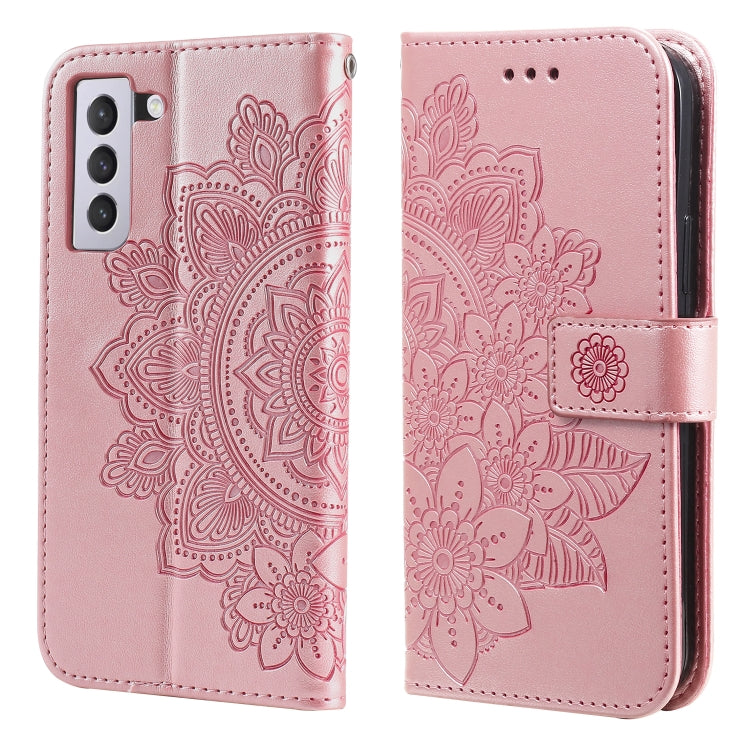 7-petal Flowers Embossing Pattern Horizontal Flip PU Leather Case with Holder & Card Slots & Wallet & Photo Frame, For Samsung Galaxy S21 Ultra 5G, For Samsung Galaxy S21 5G, For Samsung Galaxy S21 FE, For Samsung Galaxy S21+ 5G, For Samsung Galaxy A02...