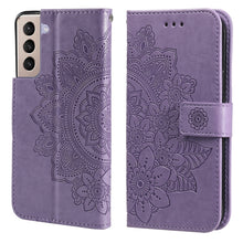 Load image into Gallery viewer, 7-petal Flowers Embossing Pattern Horizontal Flip PU Leather Case with Holder &amp; Card Slots &amp; Wallet &amp; Photo Frame, For Samsung Galaxy S21 Ultra 5G, For Samsung Galaxy S21 5G, For Samsung Galaxy S21 FE, For Samsung Galaxy S21+ 5G, For Samsung Galaxy A02...