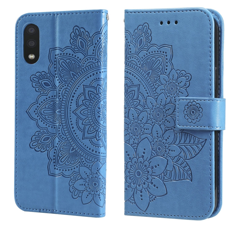 7-petal Flowers Embossing Pattern Horizontal Flip PU Leather Case with Holder & Card Slots & Wallet & Photo Frame, For Samsung Galaxy S21 Ultra 5G, For Samsung Galaxy S21 5G, For Samsung Galaxy S21 FE, For Samsung Galaxy S21+ 5G, For Samsung Galaxy A02...