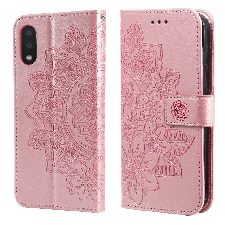 7-petal Flowers Embossing Pattern Horizontal Flip PU Leather Case with Holder & Card Slots & Wallet & Photo Frame, For Samsung Galaxy S21 Ultra 5G, For Samsung Galaxy S21 5G, For Samsung Galaxy S21 FE, For Samsung Galaxy S21+ 5G, For Samsung Galaxy A02...