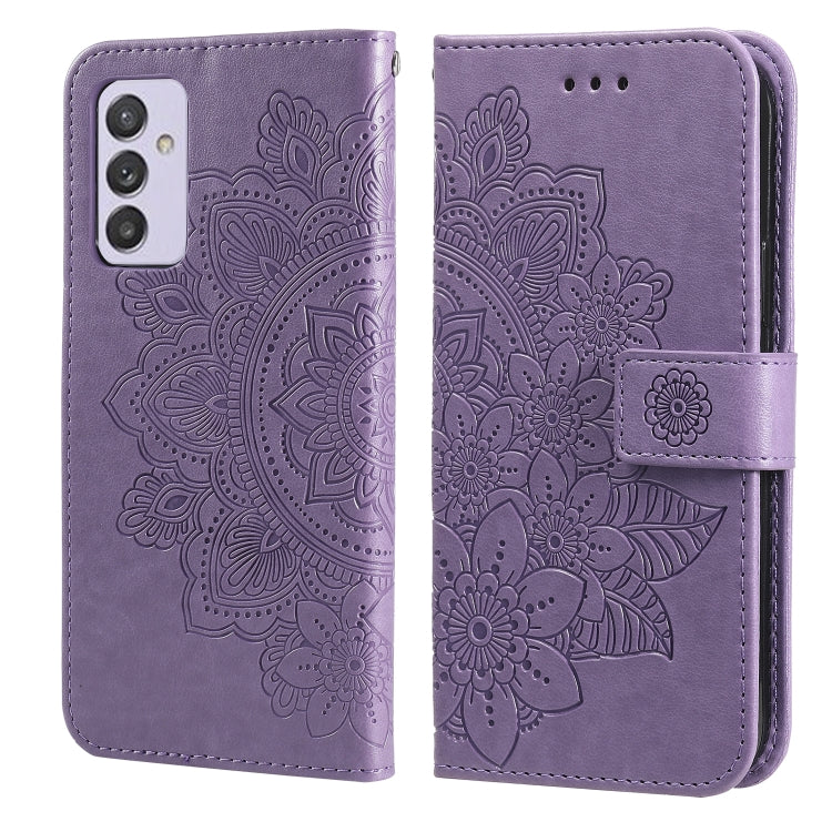 7-petal Flowers Embossing Pattern Horizontal Flip PU Leather Case with Holder & Card Slots & Wallet & Photo Frame, For Samsung Galaxy S21 Ultra 5G, For Samsung Galaxy S21 5G, For Samsung Galaxy S21 FE, For Samsung Galaxy S21+ 5G, For Samsung Galaxy A02...