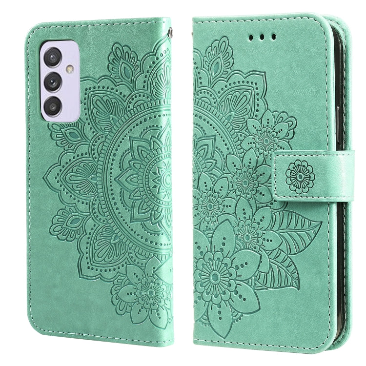 7-petal Flowers Embossing Pattern Horizontal Flip PU Leather Case with Holder & Card Slots & Wallet & Photo Frame, For Samsung Galaxy S21 Ultra 5G, For Samsung Galaxy S21 5G, For Samsung Galaxy S21 FE, For Samsung Galaxy S21+ 5G, For Samsung Galaxy A02...