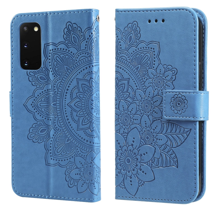 7-petal Flowers Embossing Pattern Horizontal Flip PU Leather Case with Holder & Card Slots & Wallet & Photo Frame, For Samsung Galaxy S21 Ultra 5G, For Samsung Galaxy S21 5G, For Samsung Galaxy S21 FE, For Samsung Galaxy S21+ 5G, For Samsung Galaxy A02...