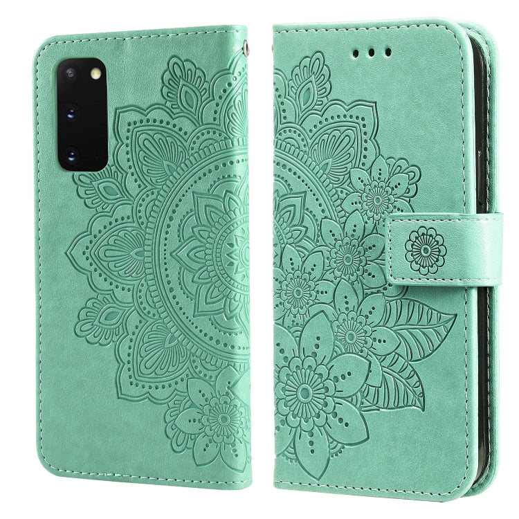 7-petal Flowers Embossing Pattern Horizontal Flip PU Leather Case with Holder & Card Slots & Wallet & Photo Frame, For Samsung Galaxy S21 Ultra 5G, For Samsung Galaxy S21 5G, For Samsung Galaxy S21 FE, For Samsung Galaxy S21+ 5G, For Samsung Galaxy A02...