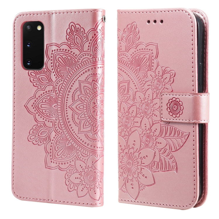7-petal Flowers Embossing Pattern Horizontal Flip PU Leather Case with Holder & Card Slots & Wallet & Photo Frame, For Samsung Galaxy S21 Ultra 5G, For Samsung Galaxy S21 5G, For Samsung Galaxy S21 FE, For Samsung Galaxy S21+ 5G, For Samsung Galaxy A02...